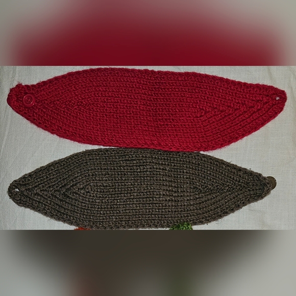 🛍 2 Headband Earwarmer w  Button Closure [Taupe] & [Pink] - Picture 2 of 10